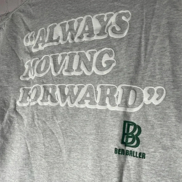 NWOT Ben Baller Always Moving Forward Gray & White Crew Neck Short Sleeve Mens S - Picture 4 of 7